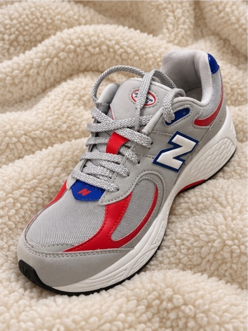 New Balance Grey Red Blue Sneakers Boys